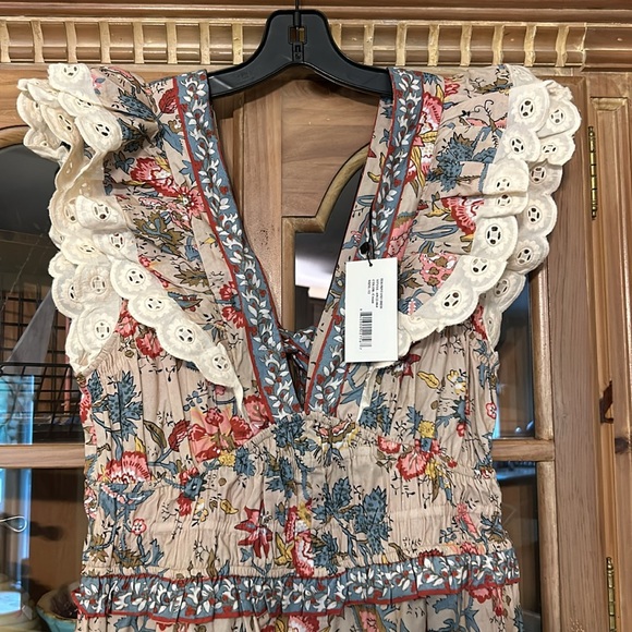 Sea Tess Mix Print Flutter Sleeve Cotton Dress - Picture 4 of 10